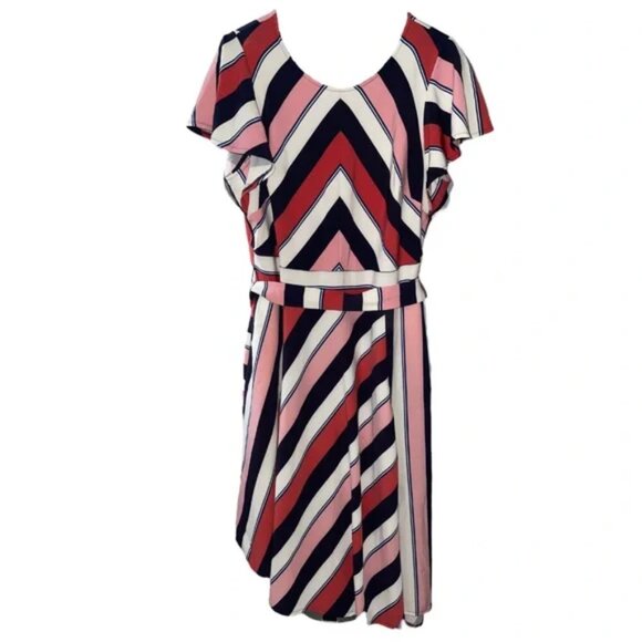 Lane Bryant Plus Size Striped Asymmetrical Lena Dress - Picture 4 of 10